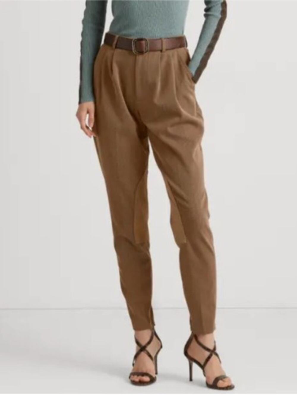 Ralph Lauren Women's Pleated Bi Stretch
Jodhpur Pant Brown Size 10 NWT